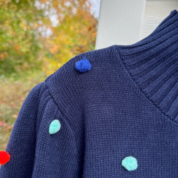 NWT Crown & Ivy Fun Navy 3D Dot Multicolored High Neck Long Sleeve Sweater - Picture 6 of 7